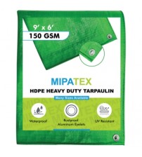 Mipatex Tarpaulin / Tirpal 9 Feet x 6 Feet 150 GSM (Green/White)